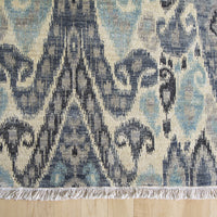 Grey & Blue Ikat 9x12 (8935) - Artisan's Bench