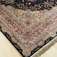 Rose & Black Tabriz 9x12 (8943) - Artisan's Bench