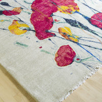 Floral on White Rug 8x10 (8915) - Artisan's Bench