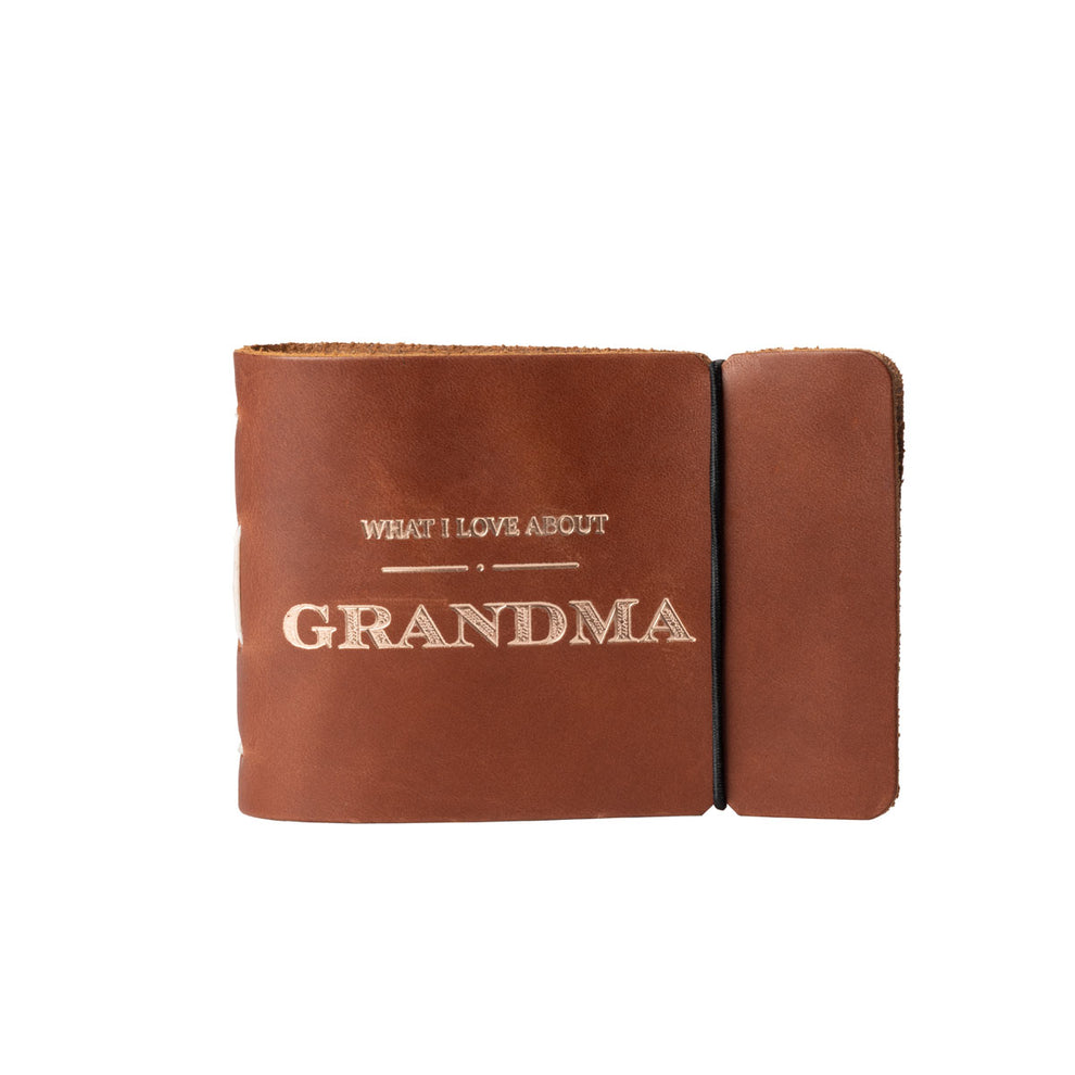 "What I Love About Grandma" Leather Journal | Saddle Brown