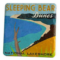 Sleeping Bear Dunes Travel Poster Coaster - Artisan's Bench