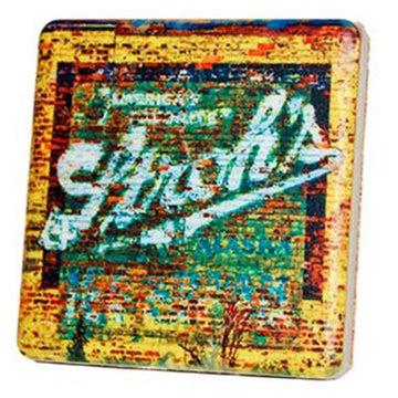 Vintage Strohs Mural Coaster - Artisan's Bench