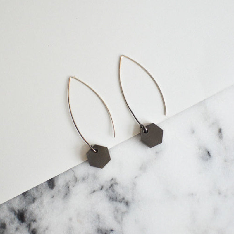 Hexagon Hoop Earrings