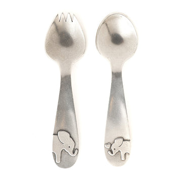 Elephant Spork and Spoon Baby Set