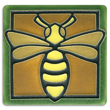 Motawi Bee in Green - 4x4 - Artisan's Bench