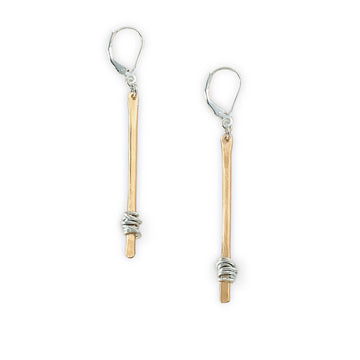 Sparky Silver Gold Stem Earrings