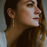 Mini Channel Earrings | Silver
