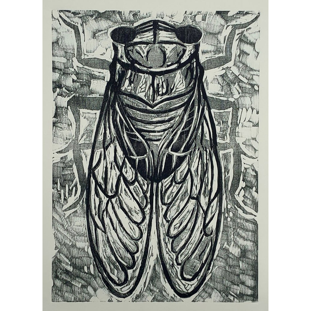 Cicada 16x20 | Woodblock Print