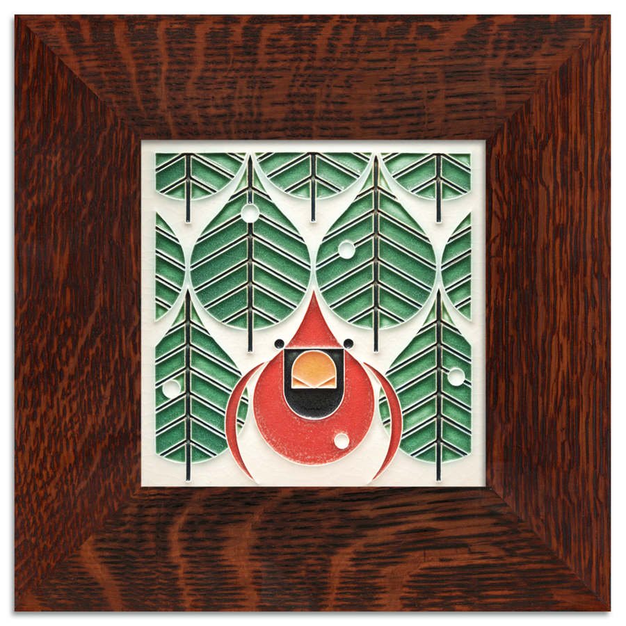 Motawi Coniferous Cardinal - 6x6 - Artisan's Bench