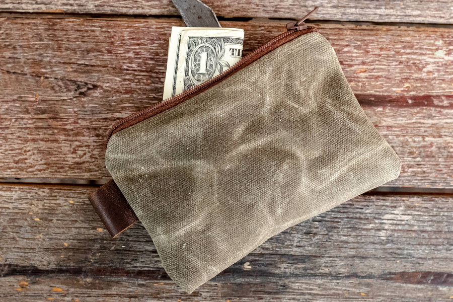 Small Waxed Canvas Pouch | Oak