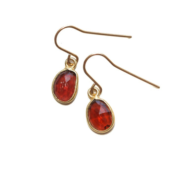 Garnet Gold Earrings | January