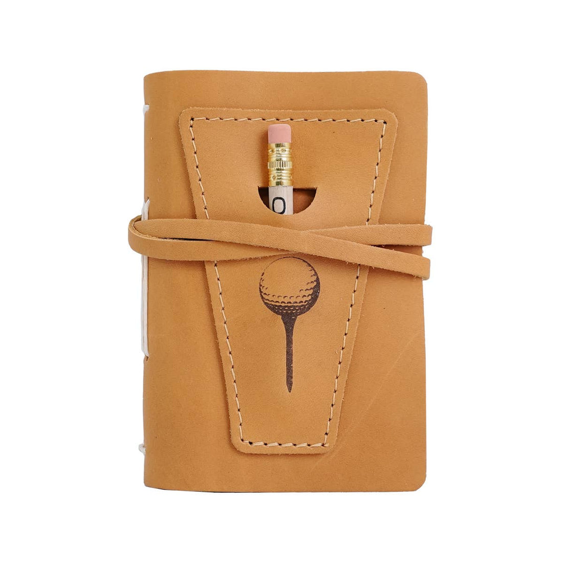 Leather Golf Log with Pocket | Buckskin