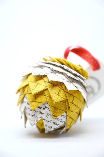 Wizard of Oz + Yellow Brick Road Book Page Ornament