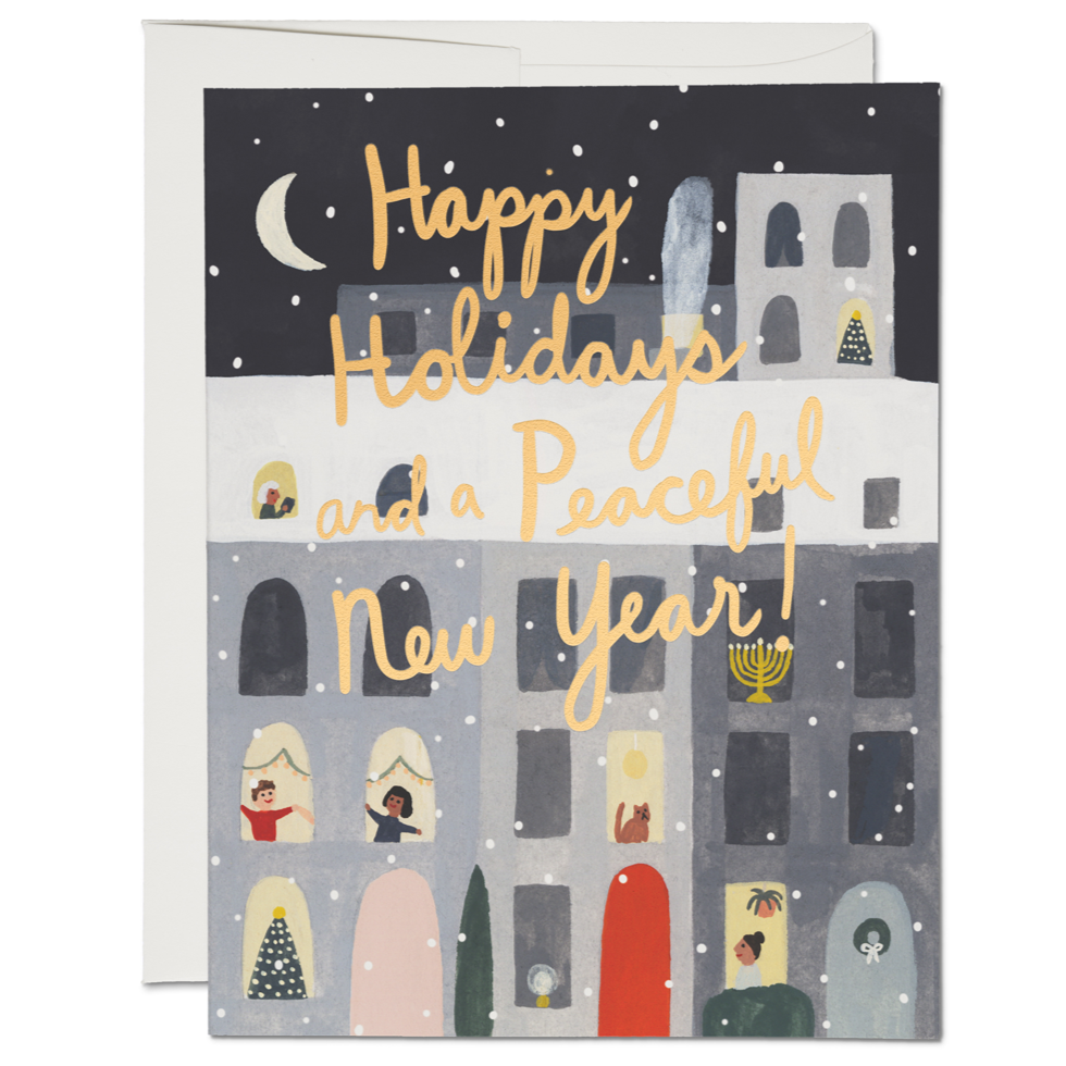 City Snow Holiday Card