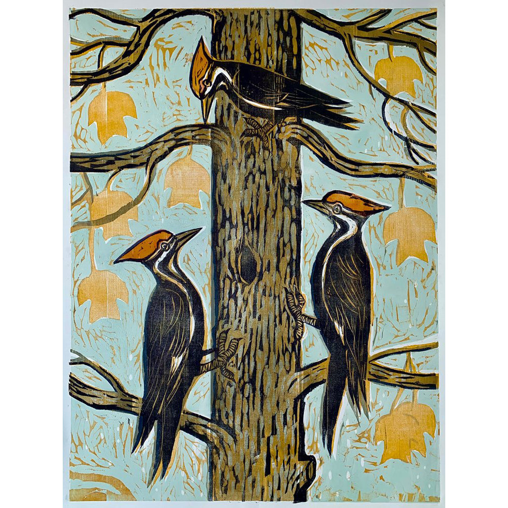 Fall Trio 24x32 | Woodblock Print