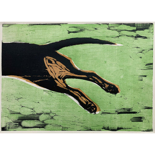 Fast Dog 16x20 | Woodblock Print