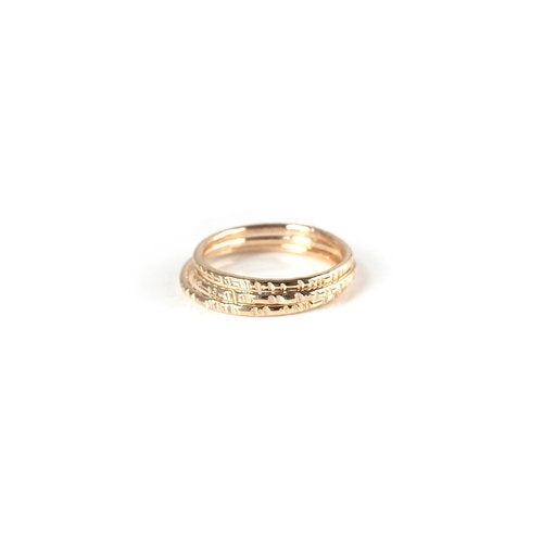 Notch Striped Stacking Ring | Gold