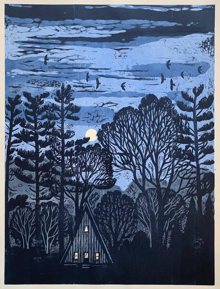 Hideaway 24x32 | Woodblock Print