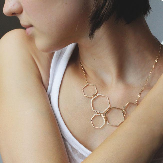 Honeycomb Cluster Necklace