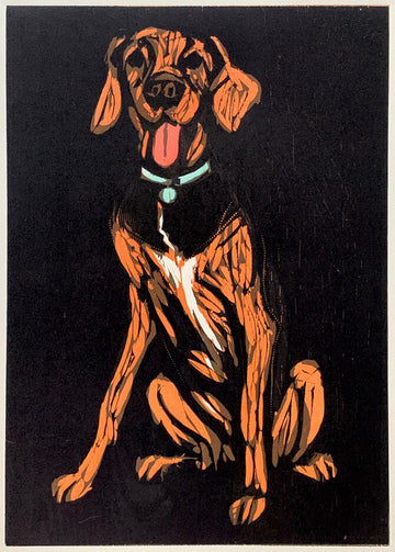 Hound Dog 16x20 | Woodblock Print
