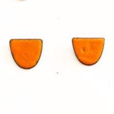 Orange Half Moon Studs