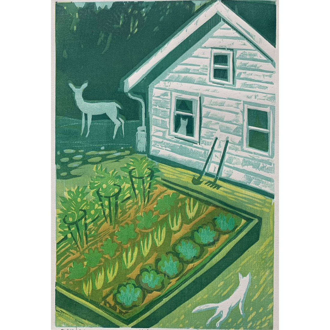 Garden 16x20 | Woodblock Print
