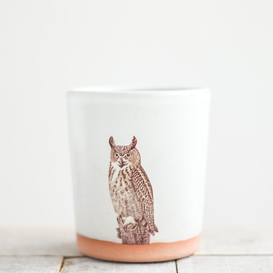 Horned Owl Tumbler | Cream