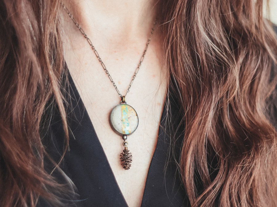 Royston Ribbon Pinecone Necklace