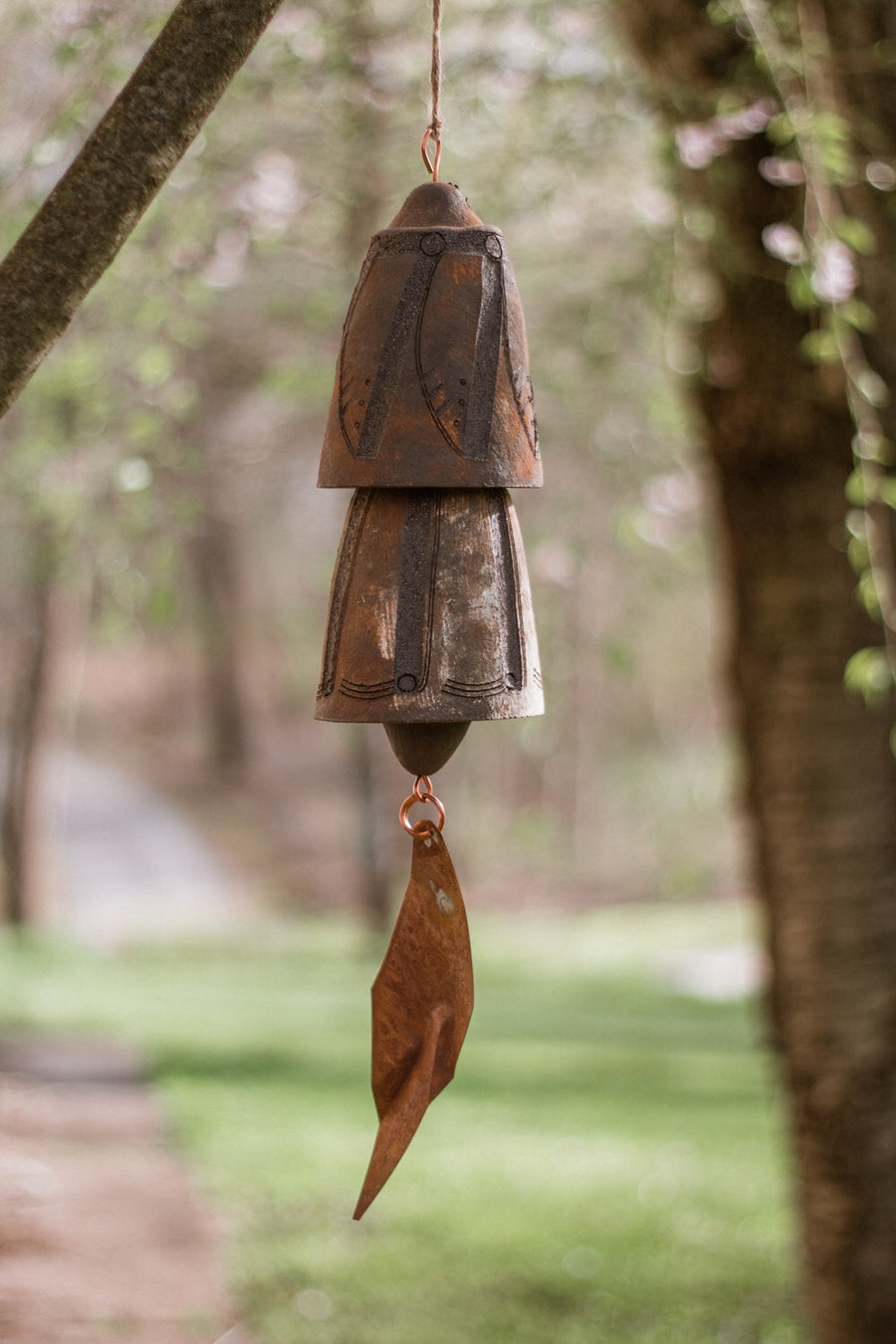 Ceramic Wind Chime | 2 Medium Bells - Artisan's Bench