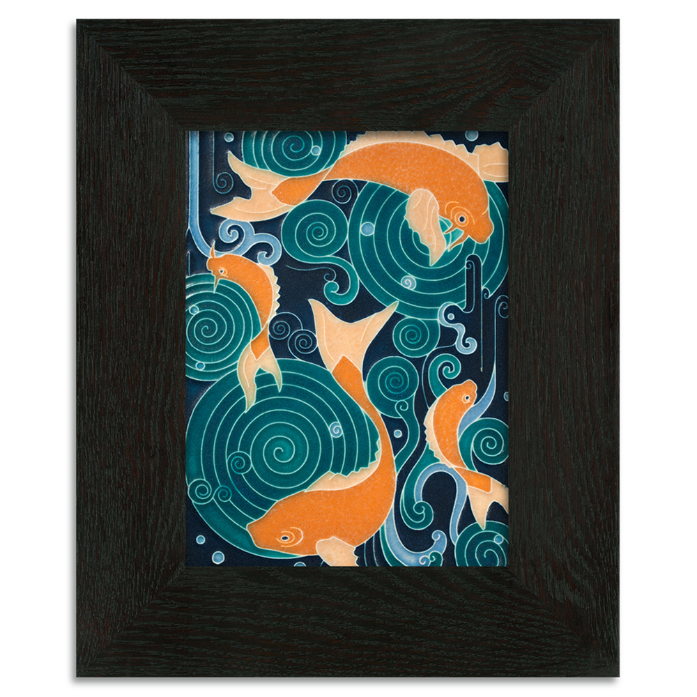 Motawi Koi Pond in Turquoise - 6x8 - Artisan's Bench