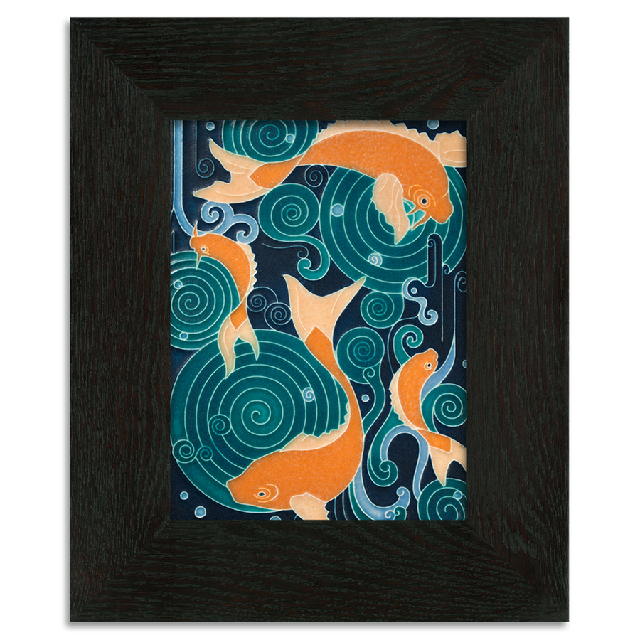 Motawi Koi Pond in Turquoise - 6x8 - Artisan's Bench