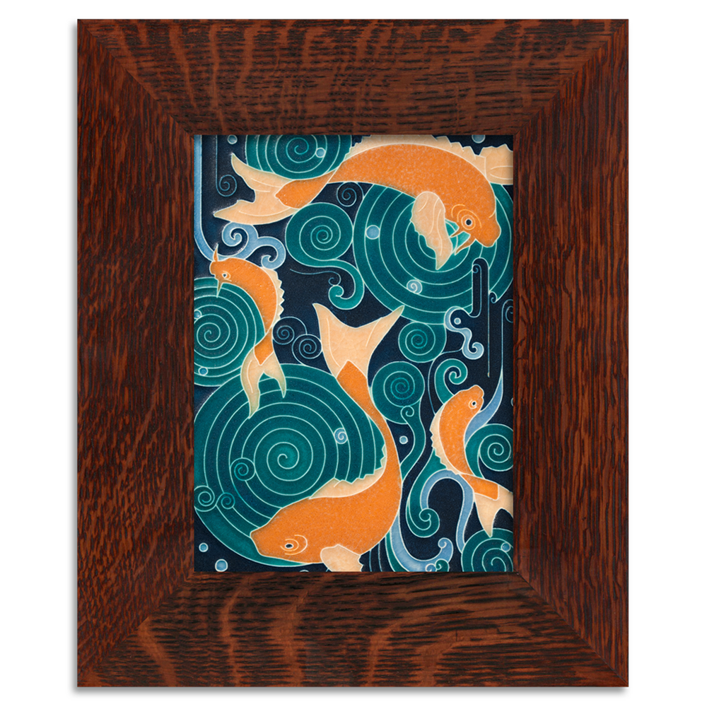 Motawi Koi Pond in Turquoise - 6x8 - Artisan's Bench