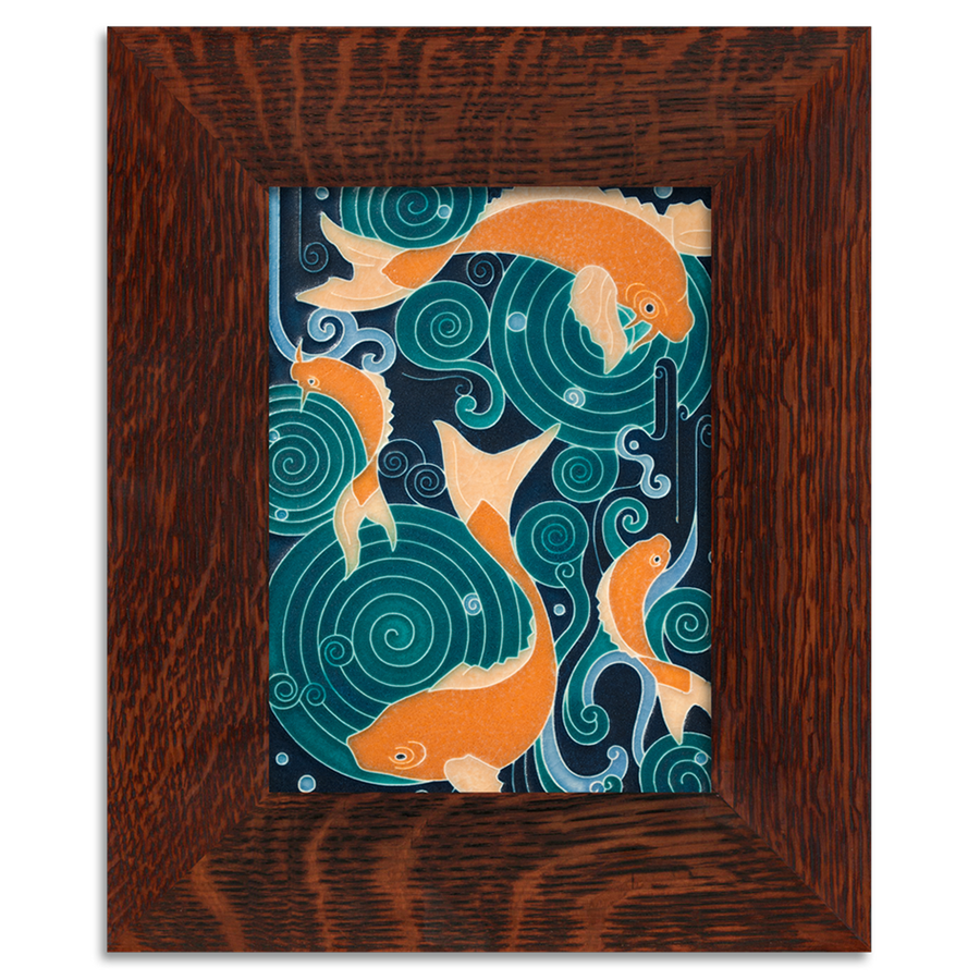 Motawi Koi Pond in Turquoise - 6x8 - Artisan's Bench