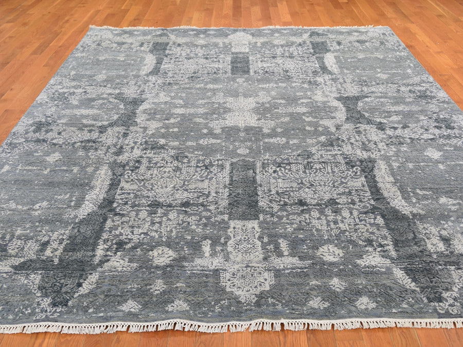 7'10"x10'0" | Grey Abstract Jewellery | Wool & Silk | 20442