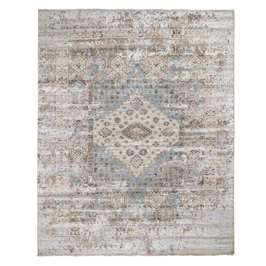 8'3"x10'4" | Grey Erased Shiraz | Wool | 19479