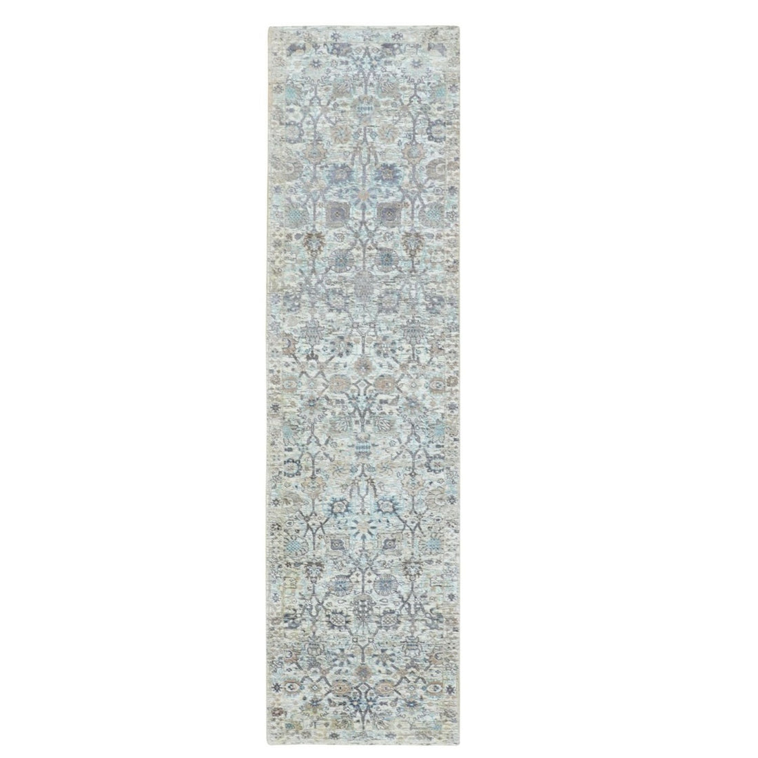 2'6"x10'2" | Cream Transitional Runner | Wool and Silk | 21284