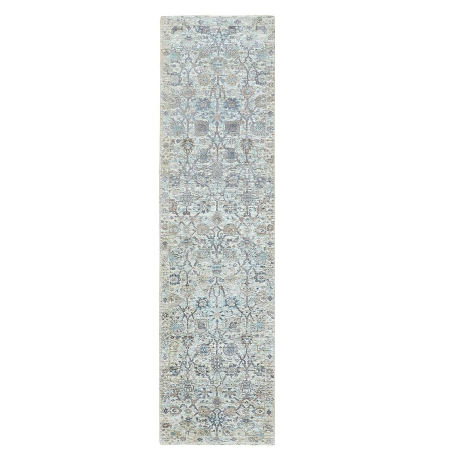 2'6"x10'2" | Cream Transitional Runner | Wool and Silk | 21284