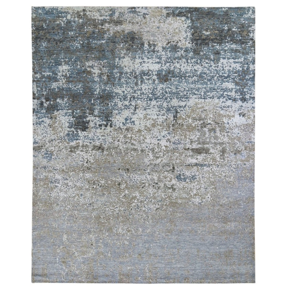 8'0"x9'10" | Grey Abstract | Wool & Silk | 21615