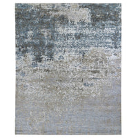 8'0"x9'10" | Grey Abstract | Wool & Silk | 21615
