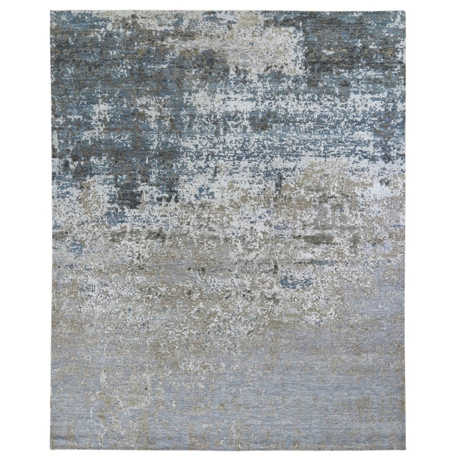 8'0"x9'10" | Grey Abstract | Wool & Silk | 21615