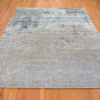 8'0"x9'10" | Grey Abstract | Wool & Silk | 21615