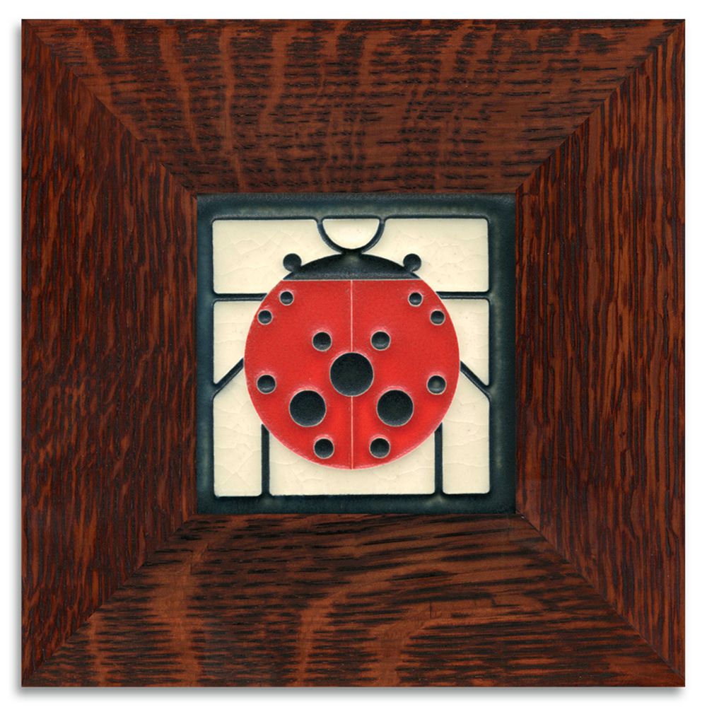 Motawi Ladybug with Border - 4x4 - Artisan's Bench