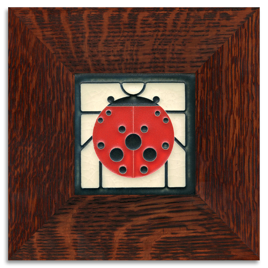 Motawi Ladybug with Border - 4x4 - Artisan's Bench