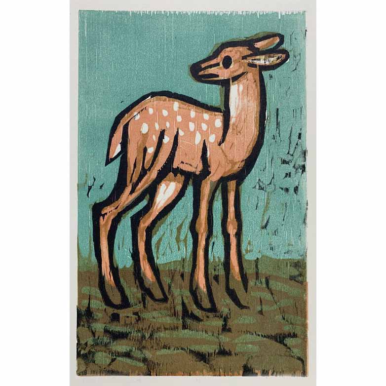 Little Fawn 2 11x14 | Woodblock Print