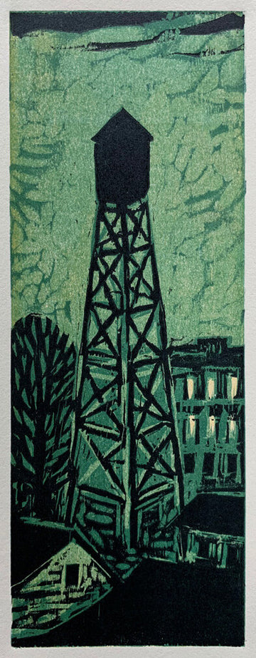 Water Tower 11x14 | Woodblock Print