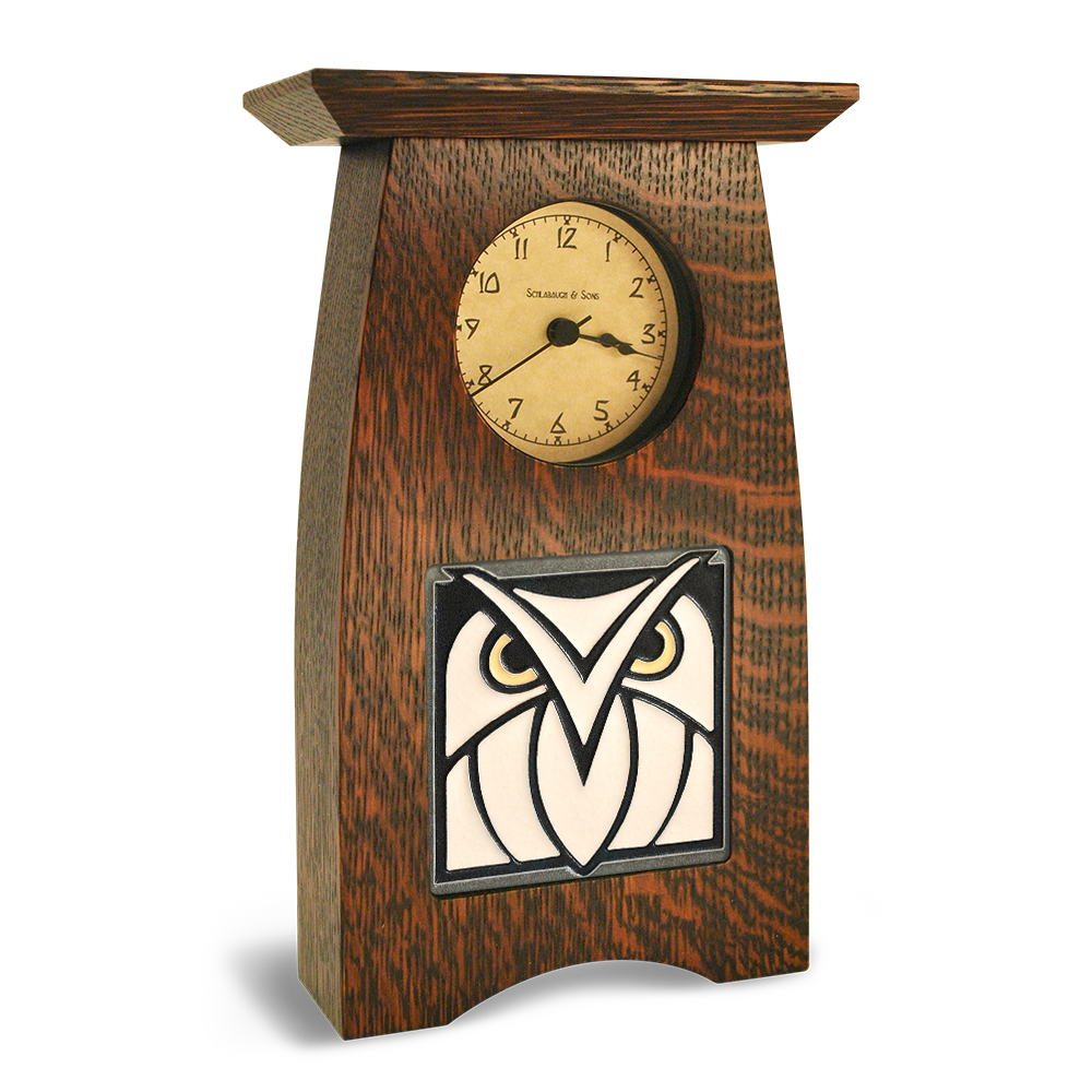 Motawi Owl in Grey White - 4x4 - Artisan's Bench