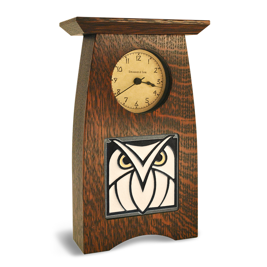 Motawi Owl in Grey White - 4x4 - Artisan's Bench