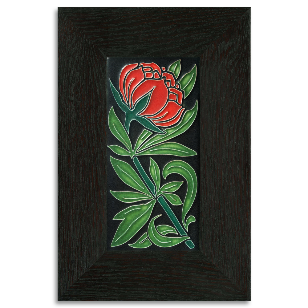 Motawi Peony in Red - 4x8 - Artisan's Bench