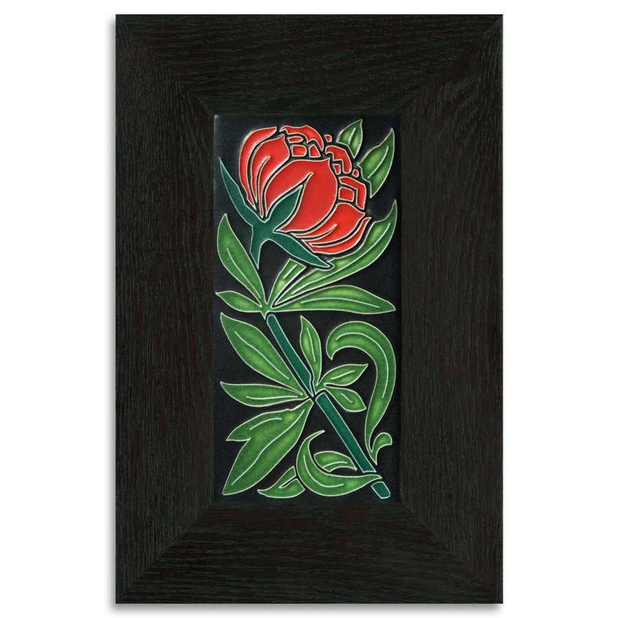 Motawi Peony in Red - 4x8 - Artisan's Bench