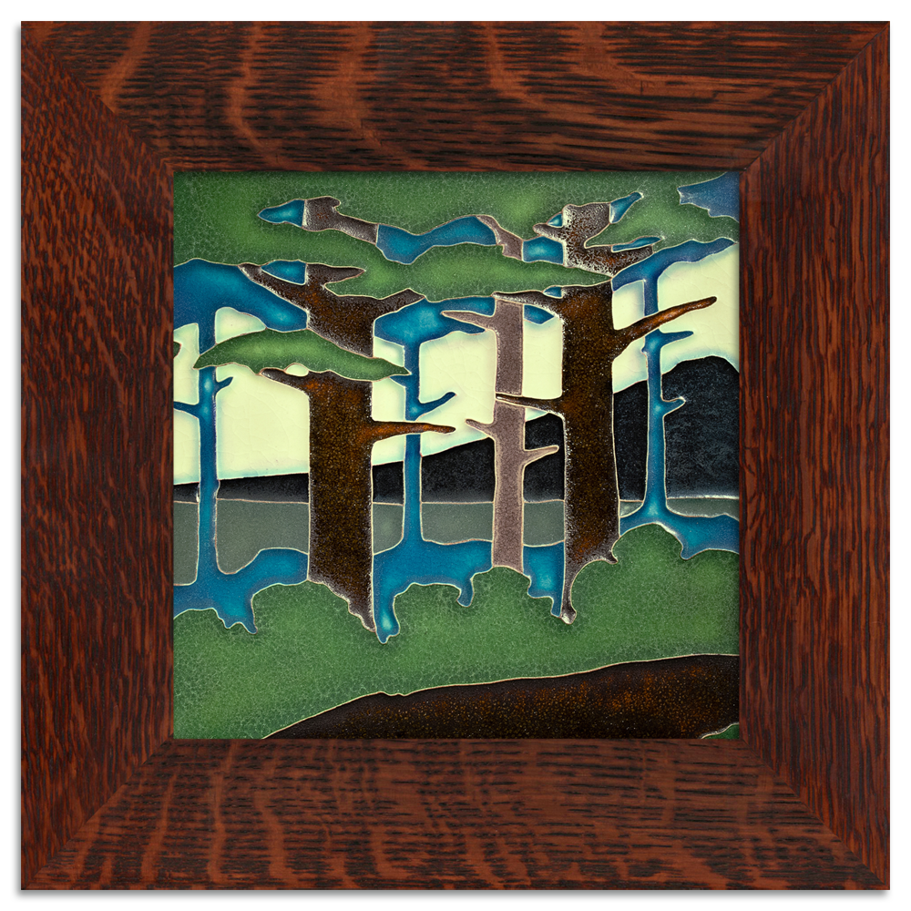 Motawi Pine Landscape Summer Mountain - 8x8 - Artisan's Bench